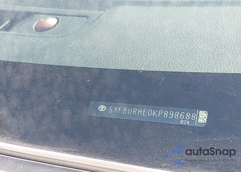 2019 Toyota Corolla Le from USA, damaged, VIN 5YFBURHE0KP898688